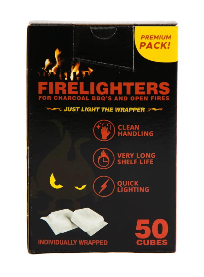 Hot Shots Premium Firelighters — 50 individually wrapped cubes